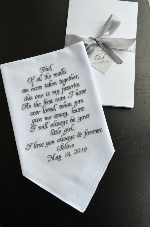 Lenço de casamento pai da noiva presente da filha personalizado pai - Imagem 3 de 4