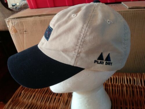Vintage Greg Norman Golf Hat. Adjustable Play Dry Shark Logo Beige & Blue EUC - Picture 2 of 6