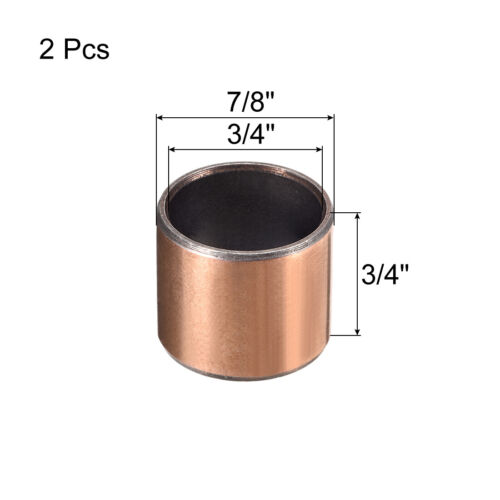 2 x Sleeve (Plain) Bearings 3/4" Bore 7/8" OD 3/4" L Wrapped Oilless Bushings - Picture 2 of 3