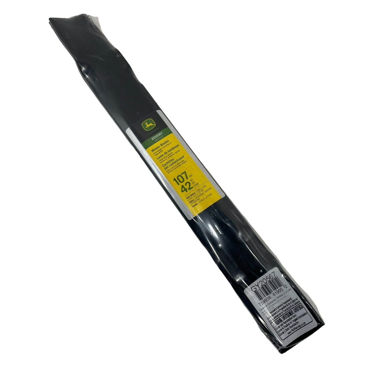 John Deere GY20567 GX20433 Mower Blades New Package 42 Inch Mulch