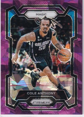 Panini NBA Prizm Basketball 2023-24 No. 16 Cole Anthony Purple Ice 113/149