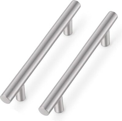 Probrico 15-teilig gebürstetes Nickel Edelstahl Badezimmerschrank T-Bar Griff Fell