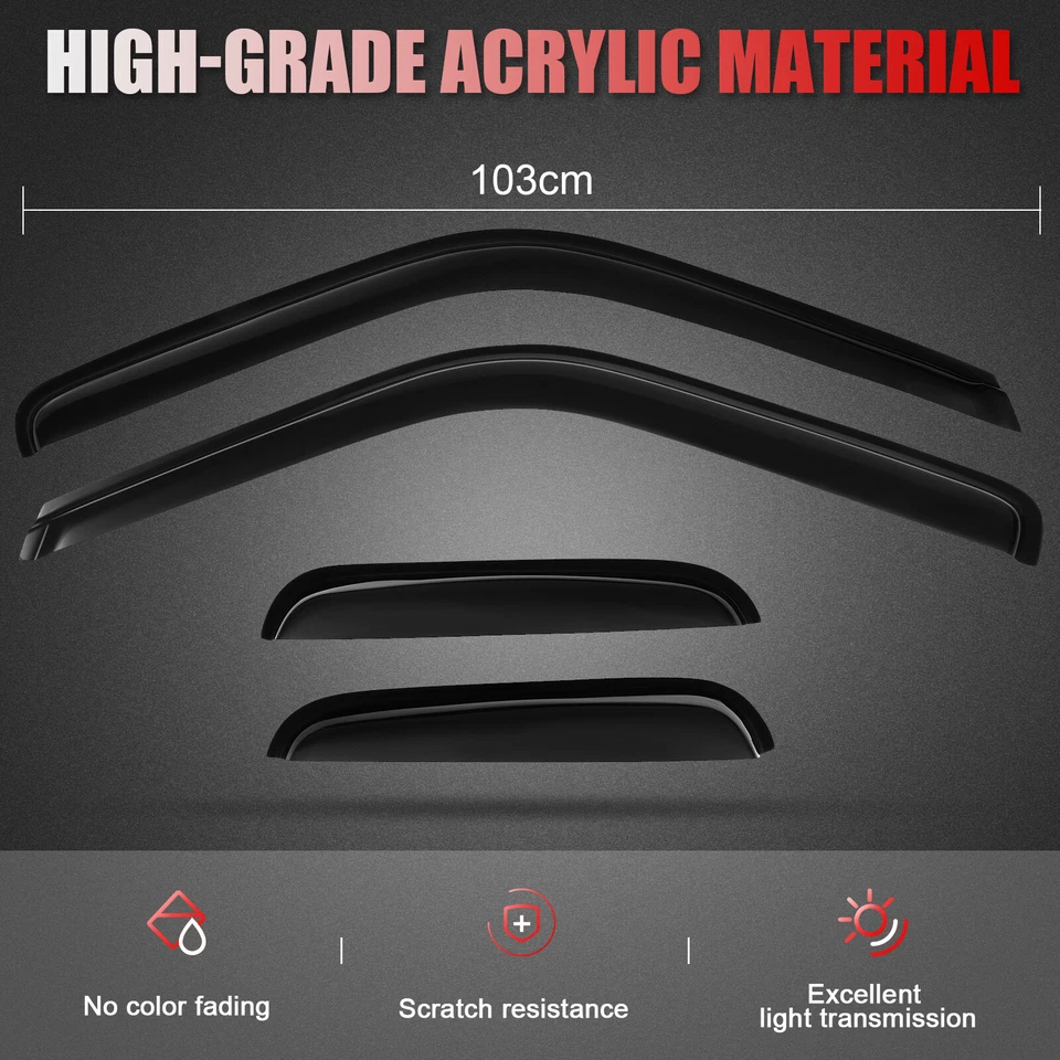 Viseras de ventilación protectoras para 88-99 Chevy C/K 1500 cabina extendida Foto 4 de 4