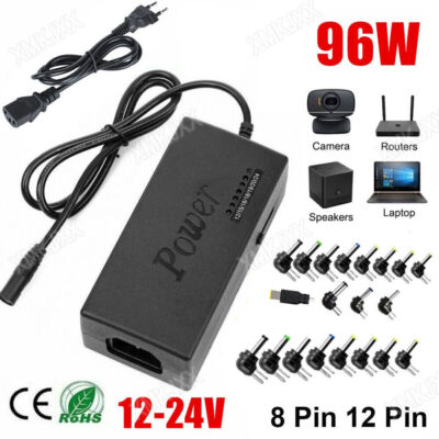 8/12Pin AC DC Universal Laptop Netzteil Ladegerät Notebook Netzadapter 12V-24V