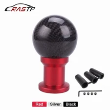 Carbon Fiber Ball Refit Auto Car Manual Gear Knob Shifter lever&Thread Adapter