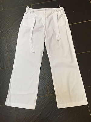 DOROTHY PERKINS WHITE COTTON TROUSERS SIZE 12 SHORT | eBay UK