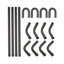 2.25" Custom Exhaust Tubing Mandrel Bend Pipe Straight U-Bend 90 Kit 16PCS Black