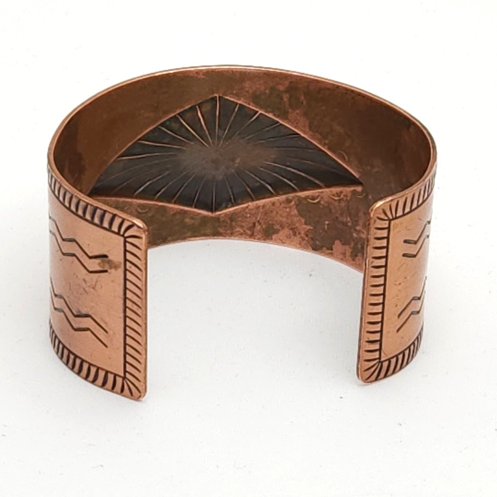 Bell Trading Post Solid Copper Cuff Engraved Brac… - image 2
