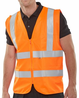 BSEEN FR EN ISO20471 WESTE ORANGE/SATURNGELB NICHT HAUTNAH GETRAGEN CFRWC