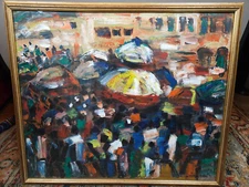 "Durbar" Original signed framed canvas painting by Victor Odoi