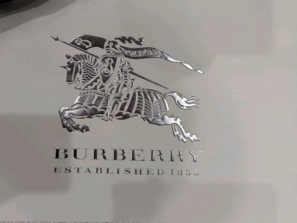 Burberry NUEVO Auténtico Bolso de Compras Vacío - Establecido 1856 - Plateado 11.5x16.5 Foto 4 de 4