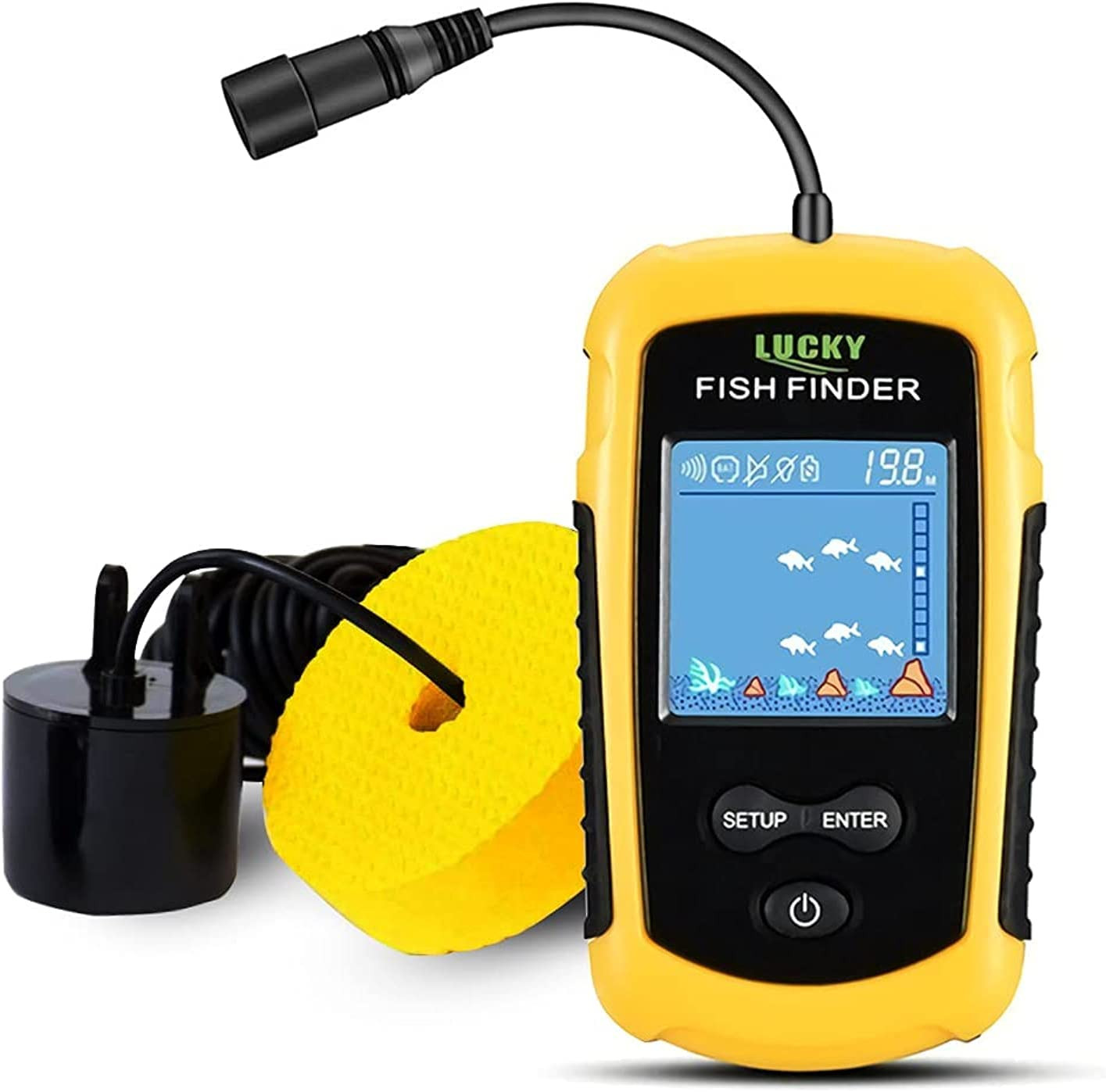 LUCKY Kayak Portable Fish Depth Finder Water Handheld  Finder Sonar Castable 