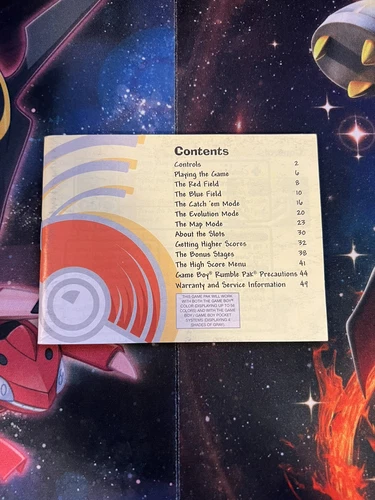 Pokémon Pinball (Nintendo Game Boy Color 1999) Manual Instruction Booklet - READ