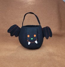 Halloween Trick or Treat Bags - Pumpkin Bat Candy Basket Tote, Gift Bucket Light