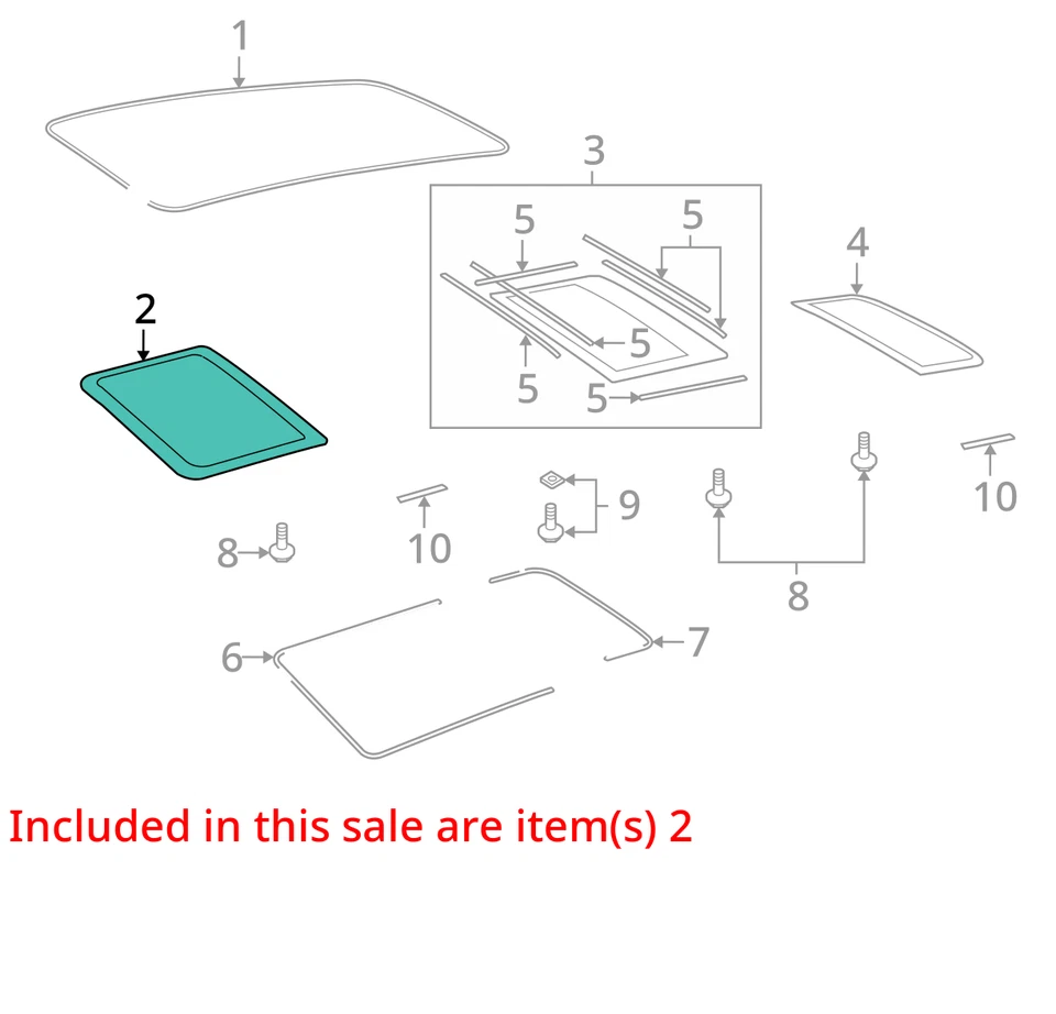 Cristal techo corredizo panorámico Audi Q7 - cristal trasero solo se adapta a AUDI Q7 2008-2015 Foto 3 de 4