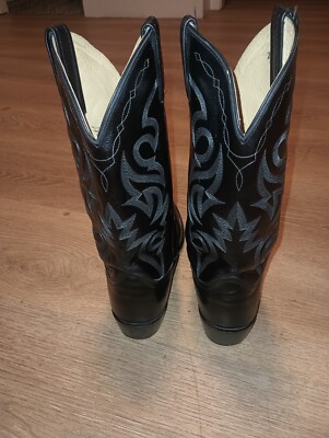 Dan Post Vintage Mens Cowboy Boots Size 9 D Black Style 2110 