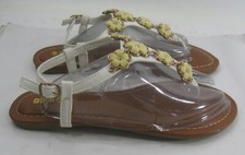 BAMBOO Summer WHITE FLOWER Back Strap Cute Shoes Sandals GIRL Size 2