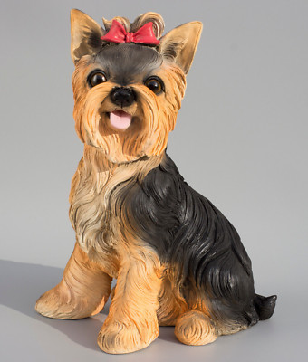 Piggy Bank Large Yorkie Dog Sculpture Coin Money Holder Box Unique Keepsake Gift