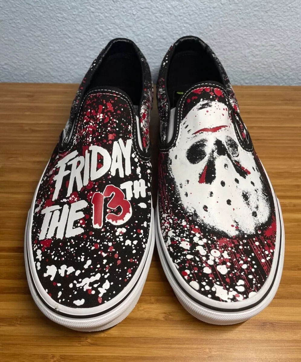 Vans X House of Terror Horror Friday The 13th Jason Voorhees Slip-On Mens Sz 8.5