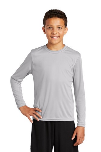 Sport-Tek YST350LS Youth Polyester Long Sleeve Dri Fit PosiCharge Tee Top TShirt - Picture 83 of 110