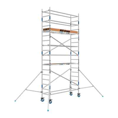 ASC Rollgerüst, Fahrgerüst Alu | Arbeitshöhe 6,3 m | Quick Lock, Breite 75 cm