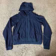 Lululemon Size 4 Relaxed Fit Mesh Jacket True Navy Blue Waist Length