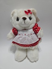 Vintage 1990's Russ Berrie February Valentines White Teddy Bear with Tags BB2
