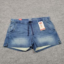 Levis Shorts Womens 18 Blue Lounge Denim Stretch Drawstring Signature Hot Pant