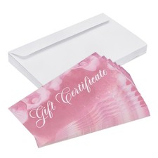 20Pcs 6.7 x 3.3"Blank Gift-Certificate for Business with Envelopes, Pink C