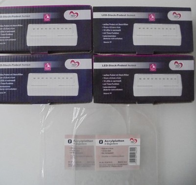 4 LED Steck Podeste & 4 Acrylplatten* Jittenmeier/ QVC