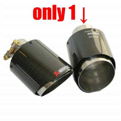 1X Universal Auspuffrohr Auspuffblende 63 mm / 114 mm Carbon Fiber Edelstahl