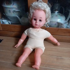 VINTAGE LARGE DOLL 19  1970? 1980? GOTZ ?WEST GERMANY BLOND BROWN EYES SOFT BODY
