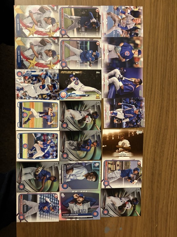 Chicago Cubs MLB Lot 107 Total Cards 29 Chrome Cards All Cards Are Sleeved