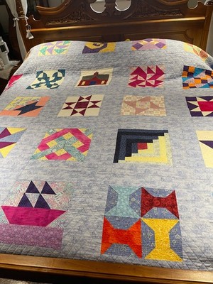 Patchwork Quilt/Überwurf - handgefertigt 90 cm x 90 cm. NEU