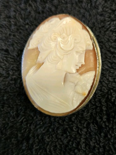 Vintage 800 Silver Cameo Brooch/Pendant