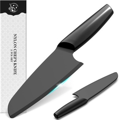 2 PCS Nylon Knife for Nonstick Pans Nylon Knife Set for Cutting Fruits,