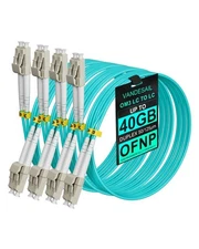 5M(16.4FT) 4Pack OM3 LC to LC Fiber Patch Cable, Multimode OFNP Fiber 50/125µm