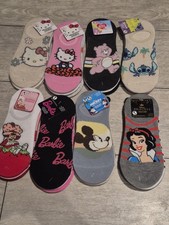 Lot Of 8 Character/Disney Themed Sport Cut Liner Socks, 3-Pairs, Shoe Size 4-10