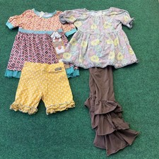 Matilda Jane Girls 4 Pc Lot Floral Geometric Dress Tunic Shorts Leggings Size 6