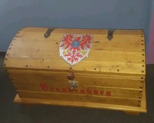 Holz Truhe Truhe mit Metallbeschlägen Echtholz Truhe Holzkiste