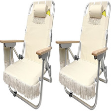 Easygo Product Easygo Tassel Backpack Beach Chair 5 Positions And Cup Holder
