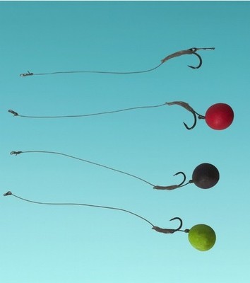 5 x 20lb Carp hair fishing rigs with bait screw . size 8 barbless hooks.