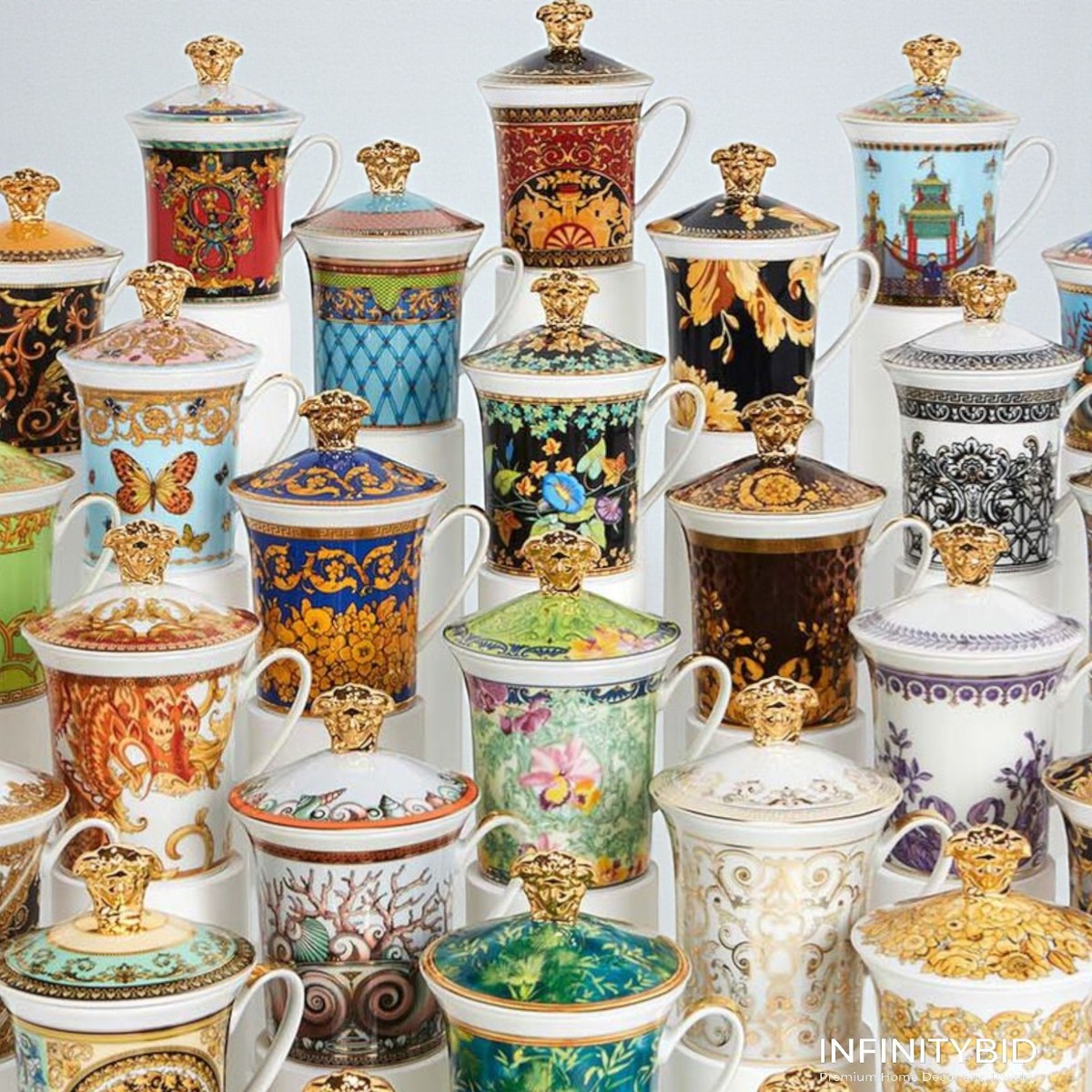 Versace Rosenthal Mugs with lid set 24 pcs. 30 years Limited