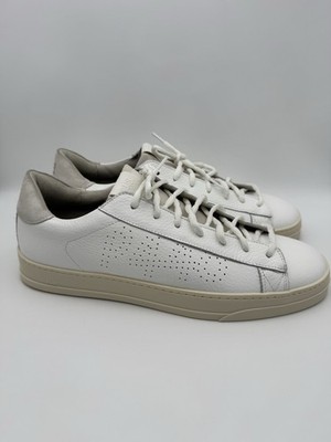 P448 John White Leather Suede Low Sneakers Men's Size EU 45  / US 11 11.5