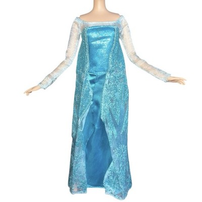 Disney Frozen Elsa Doll Dress Blue Glitter Snowflake Gown | eBay