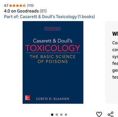 Casarett and Doull's Toxicology: The Basic Science of Poisons