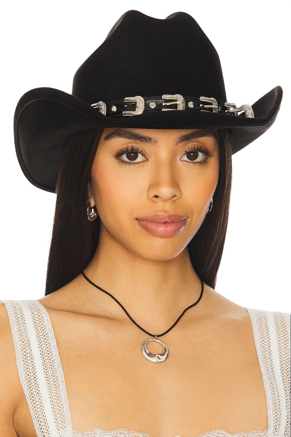 8 Other Reasons Faux Suede Juniper Cowboy Hat in Black One Size New Womens