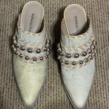 Donald J Pliner Women’s Rierie Stone Western Cowboy Mules Size 7