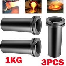 3Pcs 1KG High Purity Graphite Crucible Double Ring For Melting Gold Silver USA