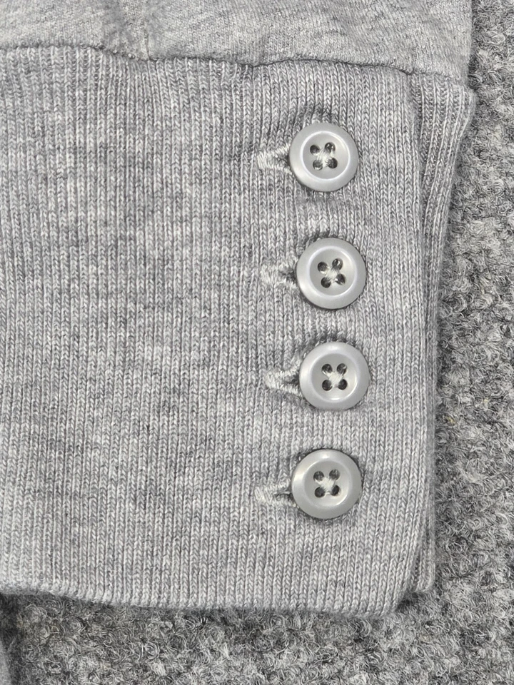 Cárdigan Lucky Brand para mujer pequeño gris con capucha cinturón manga larga bolsillos de algodón Foto 3 de 4